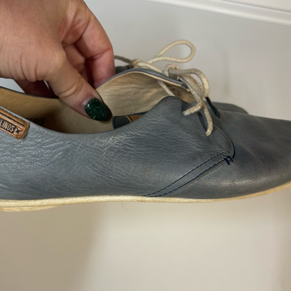 Pikolinos Calabria Blue Lace Up Shoes Women's Size 39 US 8-8.5 Casual Flat - Picture 3 of 9